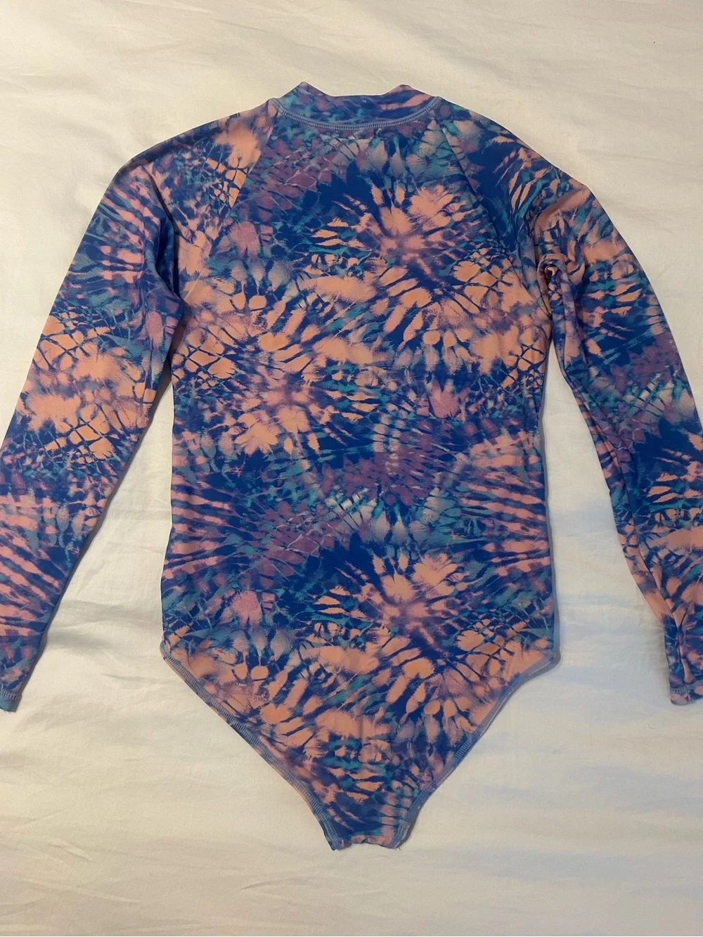 J. Crew Crewcuts Long Sleeve Rashguard Swimsuit Zip Closure Tie-Dye Size 10